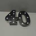 Pooqla Decorative Led Light Up Number Letters, Black Plastic Marquee Number Lights Sign for 40th Birthday Party Wedding Decor Battery Operated Black Number 40