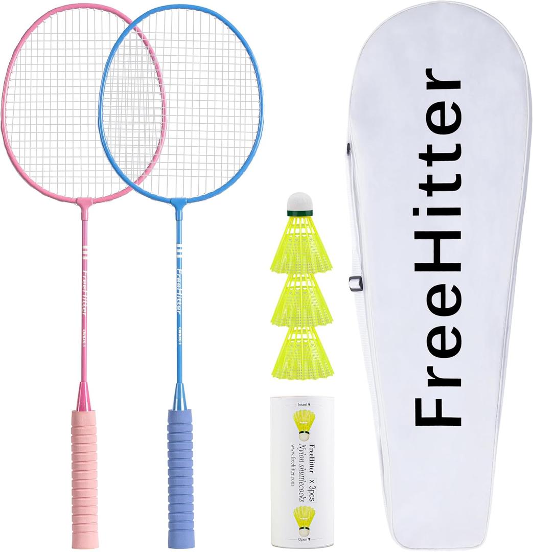 Badminton Set for Family Lightweight Rackets 2-Player Racket Set with Shuttlecocks & Carry Bag, Durable for Backyard, Park, Lawn, Great for Kids, Beginners & Family