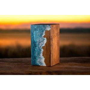 Handcrafted Rosewood Urn Box with Ocean Wave Design  Elegant Urn for Human Ashes | Urn for Human Ashes (9"x5.5"(180Cu/in))