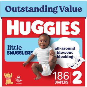 Huggies Little Snugglers Diapers Size 2, 186 Count (3 Packs of 62)