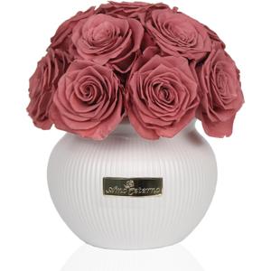 Preserved Roses,Weeding Flowers,Table Centerpiece Flowers,14Pcs Long Lasting Real Rose in Ceramic Vase,Table Flowers for Party,Wedding Decor,Birthday,Anniversary,Wedding Gifts for Her (Burnt Brown)