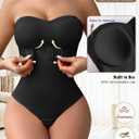 Shapewear Bodysuit Tummy Control Strapless Bra Shapewear for Women Strapless Faja Body Shaper Thong Light Shapewear Black 2XL