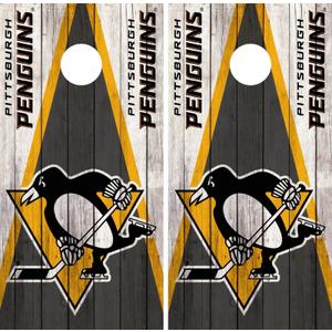 Pittsburgh Penguins Cornhole Wrap NHL Vintage Game Skin Set Vinyl Decal 