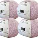 Baby Cotton Yarn, 55% Cotton 45% Acrylic, Fine (2) for Crochet and Knitting 4x1.76 Oz (4x50g) / 4x177 Yrds (4x162m), Soft Yarn, Amigurumi Yarn