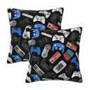 Gaming Gamer Gifts Throw Pillow Cover Cushion Modern Farmhouse Pillow Covers 18x18 Inch Soft Pillow Cases Decor for Couch Sofa Living Room Bedroom Outdoor Home Gift Set of 2, Lcokin-2