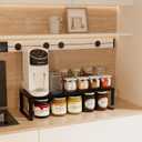 Expandable Spice Rack,Stackable Storage for Cabinet, Multi-Functional Kitchen Shelving,Height-Adjustable,Sustainable Organizer Solution(3Packs/Black/Medium) (MEDIUM:8.11"D x 16.54"W x 6.42"H)