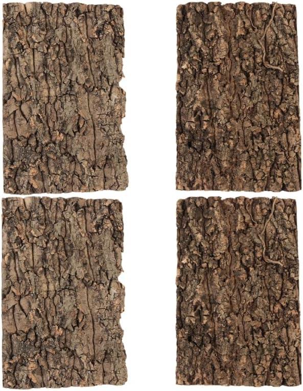 Kisangel Reptile Terrarium Bark Decor Natural Tree Bark Background 11.8 Inch Reusable Terrarium Accessory for Gecko Lizard Spider Enclosures