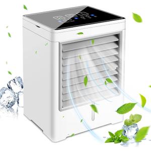 Portable Air Conditioners, USB Personal Mini Air Conditioner with 3-Speed, Evaporative Air Cooler with Touch Screen, Portable Ac Unit Fan for Room, Tent, Bedroom, Car, RV, and Camping