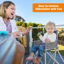 Bright Starts Pop 'N Dine Portable High Chair, Indoor/Outdoor, BPA Free Tray, Easy to Fold, Unisex, Grey, 6 Months +