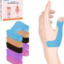 IEADEN Precut Kinesiology Tape for Thumb (Left Hand), 40 Pcs - Thumb Support & Stability, Thumb Pain Relief Athletic Tape - Waterproof & Elastic, Breathable Hypoallergenic Latex-Free Tape, Blue