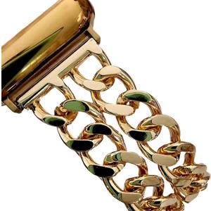 DSAAplus Gold Metal Bands Compatible With Apple Watch Band 38mm 40mm 41mm 42mm 44mm 45mm 46mm 49mm Stylish Chain Bracelet for iWatch Series 11 10 9 8 7 6 5 4 SE/Ultra 3 2 1