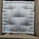 Intelligent Design Azza Floor Pillow, Large Cushions Sitting for Adults, Floor Pillow for Meditation or Yoga, Lustrous Chenille Tufted with Scalloped Edges for Bench/Chair Cushion, 20"x20"x5" Ivory