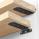 Shelf Bracket, Floating Shelf Brackets, 4pack Heavy Duty 6 inch Long for Shelves, Rustic Industrial Black Metal Wall Hidden Shelves Hardware