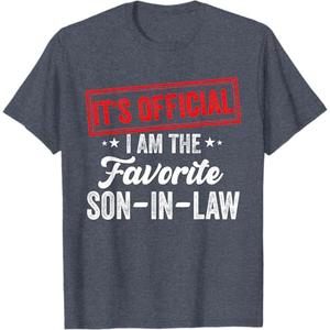 It's Official I'm The Favorite Son-in-Law T-Shirt Grey M