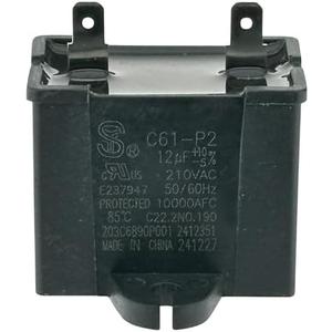 Refrigerator Run Capacitor C61-P2 12uF 210VAC, Replaces WR55X24064, WPW10662129