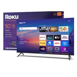 Roku Smart TV – 50-Inch Select Series, 4K HDR TV – RokuTV with Enhanced Voice Remote – Flat Screen LED Television with Wi-Fi for Streaming Live Local News, Sports, Family Entertainment
