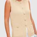 PRETTYGARDEN Women's 2026 Spring Sweater Vest Sleeveless Button Down Knit Cardigan Tank Tops Summer Business Casual Outfits (Beige)