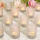 SUPMIND 24 Pcs Votive Candle Holders, Glass Holders Bulk for Table Centerpiece, Tea Lights Candle Holders for Wedding Shower, Party and Home Decor Clear