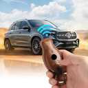 for Mercedes Key fob Cover. Compatible with Mercedes Benz C E R S M, GLA, GLE, GLS, GLK CLA, CLK, AMG 3 Button Smart Leather Car Key Protector Case Shell Chain Accessories/ Brown