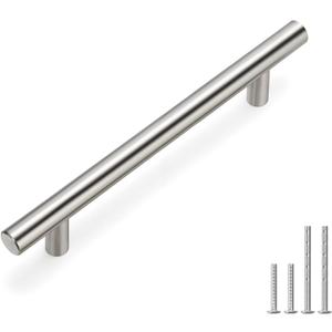 homdiy Brushed Nickel Cabinet Pulls 40 Pack Cabinet Handles Cabinet Pulls 5in(128mm) Hole Center Stainless Steel Drawer Pulls Kitchen Modern Euro Style Dresser Drawers