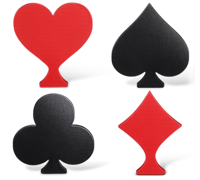 Threehoney 4 Pcs Casino Party Decoration 7.87 Inch Poker Table Signs Poker Night Table Centerpieces Wooden Night Party Decorations for Housewarming Bar Birthday Supplies