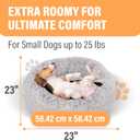 Active Pets Premium Small Donut Dog Bed, Fits Up to 45 lbs, Machine Washable Cushion, Plush Long Pile Faux Fur Fabric, Portable Light Grey Pet Bed Furniture for Puppies Adult Canines & Cats