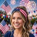 Twinfree 4pcs American Flag Headband 4th of July Independence Day Hair Accessory USA Patriotic Stars Stripes Twist Headbands