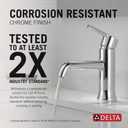 Delta Faucet Trinsic Single Hole Bathroom Faucet, Single Handle Bathroom Faucet Chrome, Bathroom Sink Faucet, Metal Drain Assembly, Chrome 559LF-MPU