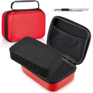 Relaxweex EVA Hard Case with Customizable Foam 13.5 x 9.8 x 5.5 Inchprotective EVA Carrying Case Shockproof Outdoor for Camera, Digital Products, Electronic Instruments with Knife, Red