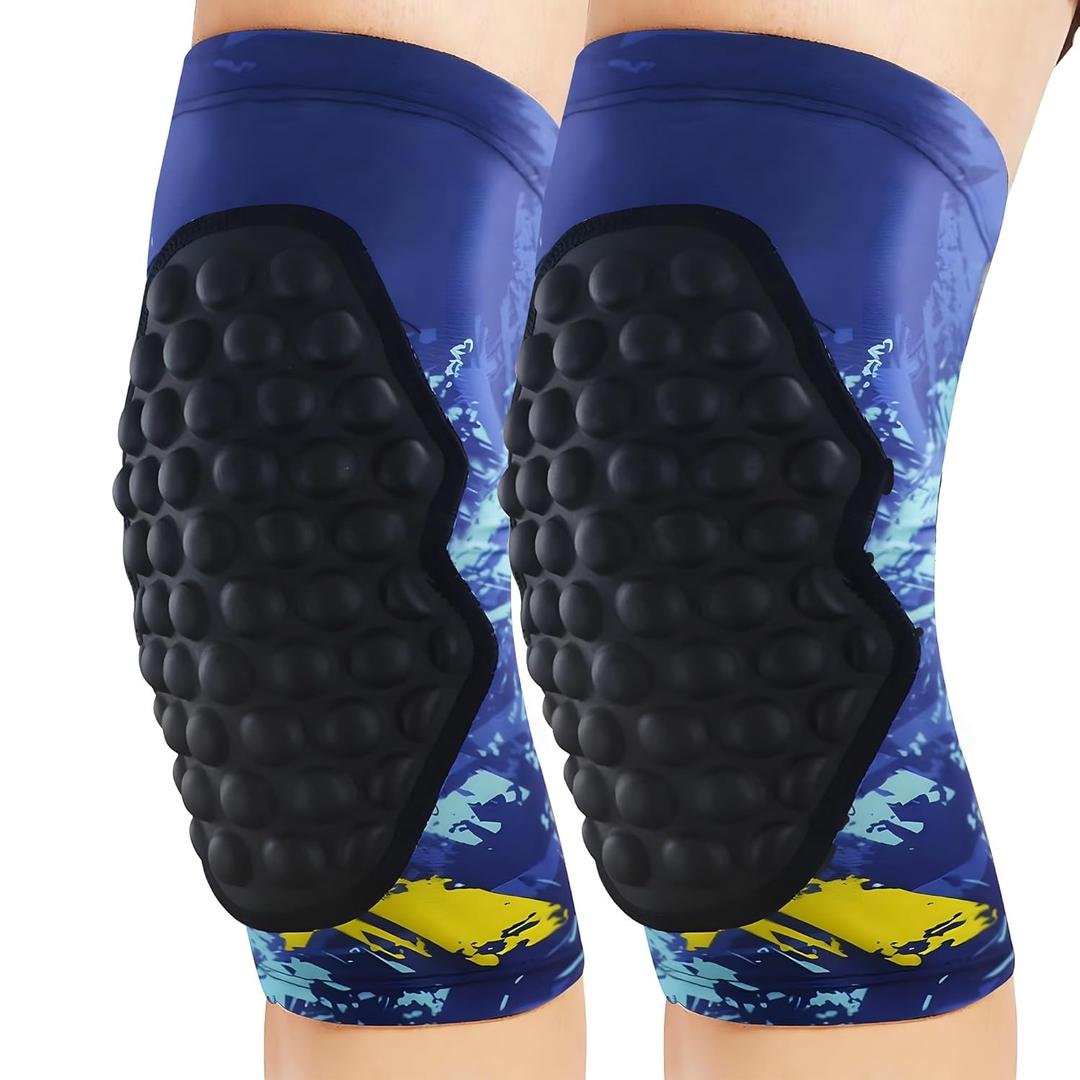 Knee Pads for Men Women Wrestling Volleyball Football Leg Sleeve Blue Large