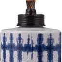 Tiki Blue/White Glass 7 in. Tabletop Torch 1 pk