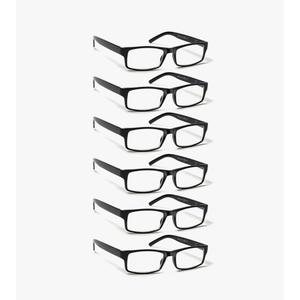 6 Pack Reading Glasses Traditional Frames for Men and Women Readers with Spring Loaded Hinges +2.00