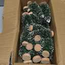 30pcs Mini Christmas Trees, Artificial Christmas Pine Tree Mini Bottle Brush Trees Tabletop, Small Sisal Trees with Wooden Bases, Xmas Holiday Home Decor (Green-A)
