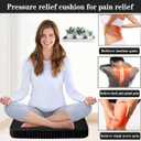 Gel Seat Cushion for Long Sitting, Soft and Breathable, Thick Gel Seat Cushion for Back, Sciatica, Hip, Tailbone Pain Relief, Used for The Office, Wheelchair, Car, Recliner, Stadium, Kayak.(Black)