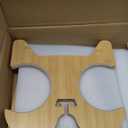 CREHNIL Slanted Angled Tilted Dog Bowls for French Bulldogs Personalized Frenchie Raised Stainless Steel Food Bowl Dog Dishes with Stand Feeder Station