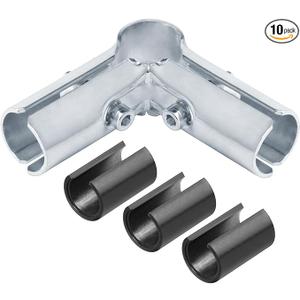 10 Sets 90 Degree Structural Pipe Connector Clamps for 3/4" EMT, Also Fits 1/2" EMT with Adapter Shims, 3/32" Thick