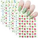 3 x 12 Sheets St Patricks Day Nail Art Stickers - Irish Shamrock 3D Self Adhesive Nails Designs - Green Glitter Nail Stickers for St Patricks Day Accessories for Women - DIY Holiday Nails Decorations