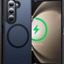 NO.1 Magnetic for Samsung Galaxy Z Fold 5 Case Compatible with MagSafe [Military Shockproof][Translucent Matte][Anti-Fingerprint] Slim Soft Silicone Bumper for Fold 5 Case,Space Black