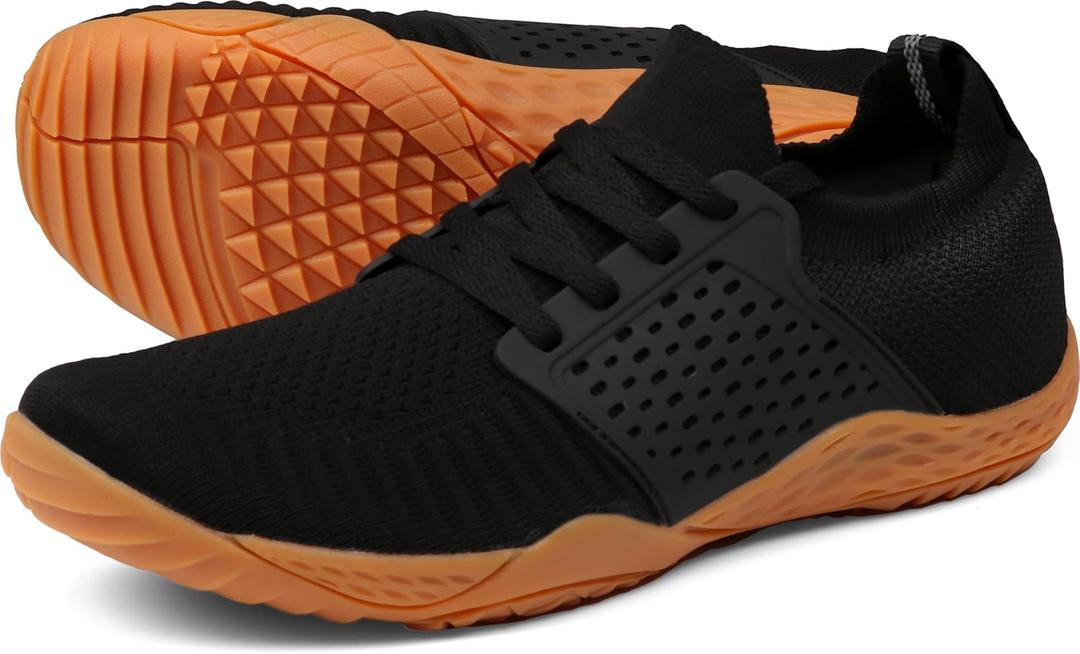 WHITIN Men's Barefoot Running Shoes | Minimalist Cross-Trainer | Zero Drop Sole (11, W63 Black/Gum)