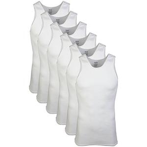 Gildan Men's A-shirt Tanks, Multipack, Style G1104, White (5 Pack), Small