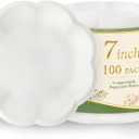 WELLIFE Dessert Plates 7 inch Paper Plates Disposable 100 Pack Scalloped Small Paper Plates Heavy Duty Compostable Bagasse Birthday Party Supplies Dinner Plates for Wedding Tea Party, White