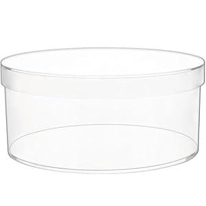Dayaanee large Round Acrylic Container, Clear Round Acrylic Box Organizer with Lid Circle Box with Lid, 8.7x3.9” Storage Boxes for Candy, Pill, Nails, Beads and Tiny Jewelry