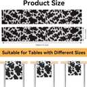 5 Pcs Linen Cow Print Table Runner Black and White Farm Cow Print Tablecloth Western Barnyard Cowboy Themed Table Cloths for Birthday Party Decorations Home Kitchen Supplies ( 13 x 72 in)