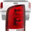 CARMOCAR Tail Lights Assembly Driver Side Compatible with 2007-2013 GMC Sierra 1500,2007-2014 GMC Sierra 2500 HD 3500HD 25958484,GM2800208 Left Tail Light Rear Lamp With Bulbs Harness