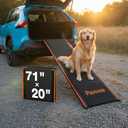 71"×20" Extra Wide Dog Ramp for Car, SUV & Truck – Folding Aluminum Pet Ramps for Large Dogs up to 250 lbs, Non-Slip Surface & Glow Edges, Foldable Portable Ramp for Side Door or Porch Steps