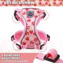 KOOLTAIL Cat Harness and Leash Set, Escape Proof for Safe Walking & Travel, Reflective Comfortable Easy Control Adjustable Kitten Harness for Boys&Girls Small Medium Large Cats Strawberry M