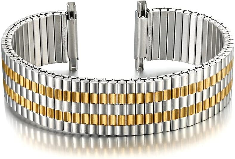 18-22mm Men’s Stainless Steel Stretchy Expandable Watch Strap Bracelet