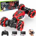 Spider RC Cars Toys with Body Tires Lights, 2.4GHz Gesture Hand Control Car One-Button Deformation, Fast 360Rotation Toys Birthday Gifts for 7 8 9 10 Year Old Boys Age 6-12 (Red Black Spider)