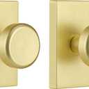 Gold Door Knobs,Interior Door Handles for Closet,Heavy Duty Door Knob Door Lever (Dummy, Satin Brass)