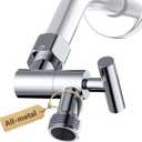 YDmeet All Metal Shower Head Adapter, 360  Adjustable Shower Head Extension Arm Connector for Shower Heads- Chrome